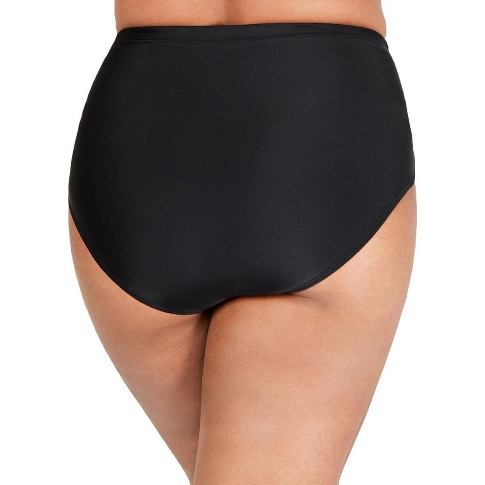 Island Escape Women's Plus Size Ruched Hipster Swim Bottom Separates Black 18W - Picture 2 of 2